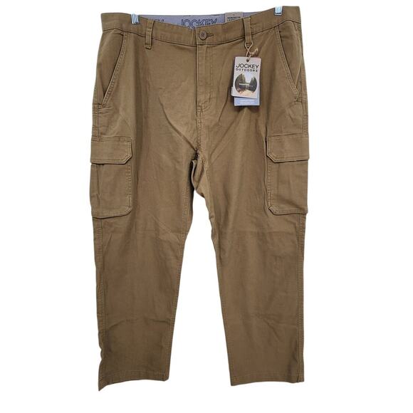 New NWT Jockey Outdoor Easy Fit Layering Pants Size 38 X 30 Tan Khaki - Picture 5 of 13